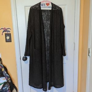 EUC Lularoe 🦄 Black Lace Duster Cardigan - L